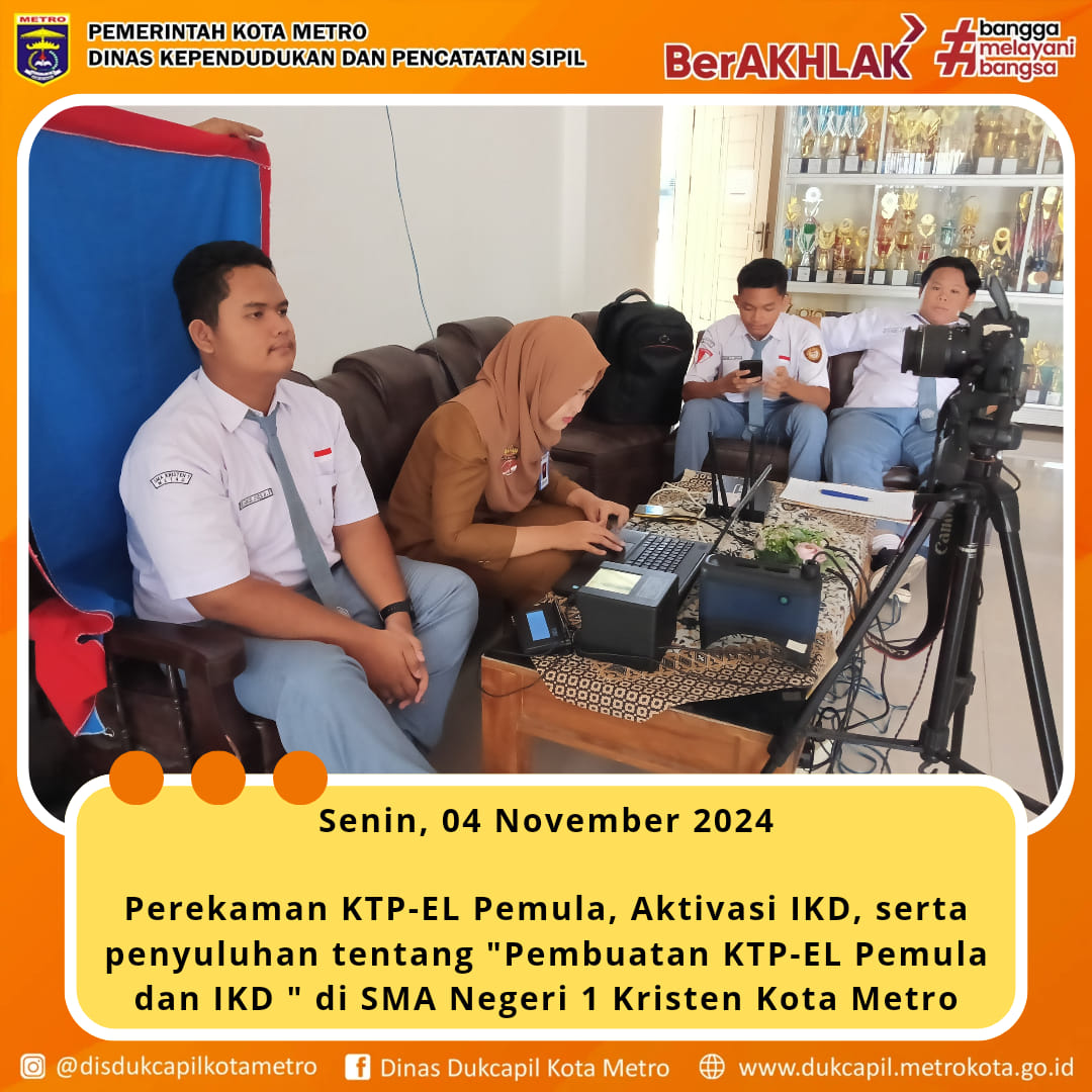 Perekaman KTP-EL SMA Negeri 1 Kristen Kota Metro