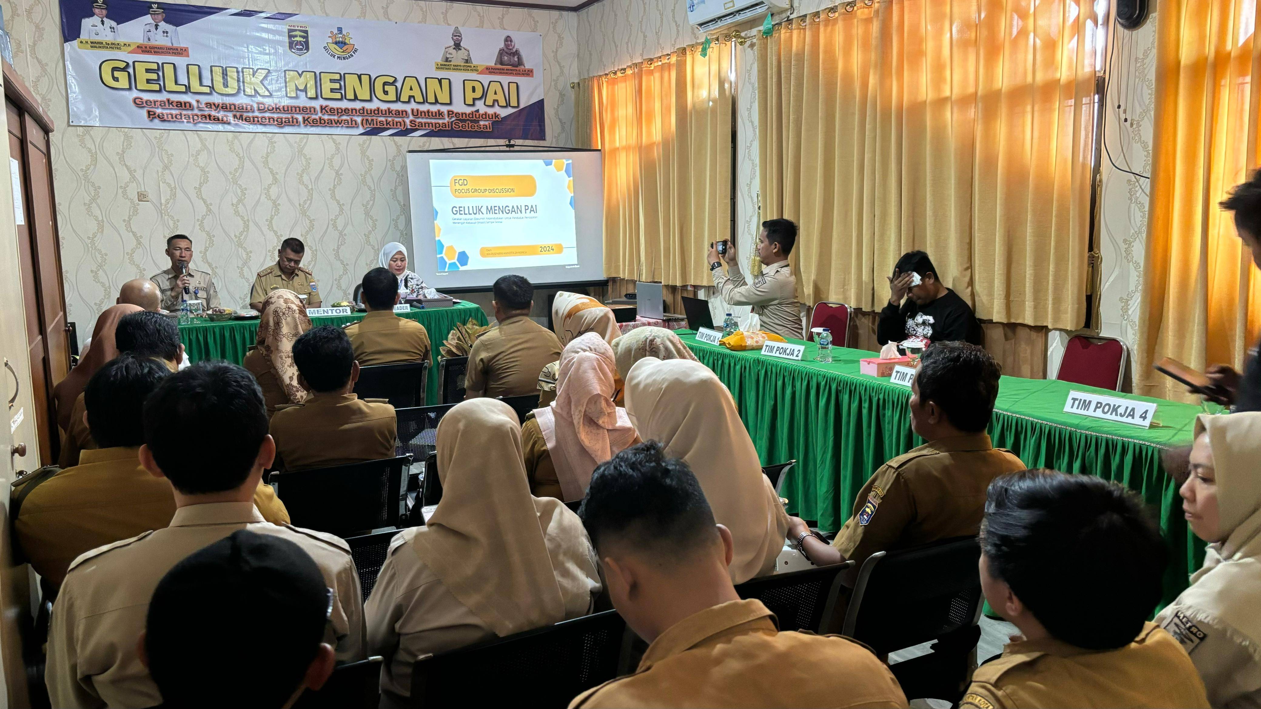 Peluncuran Inovasi Gelluk Mengan Pai Dukcapil Kota Metro