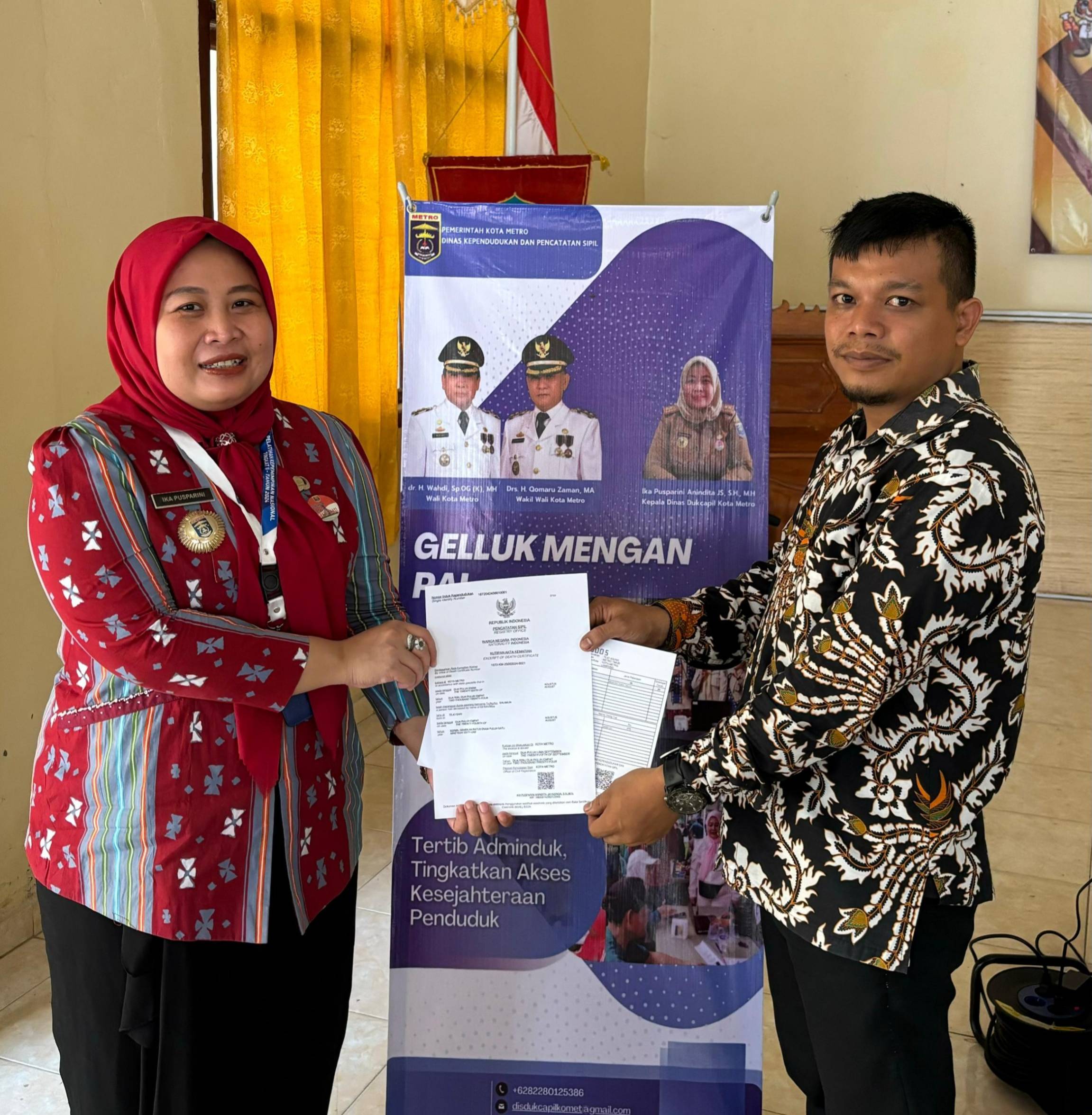 Inovasi Gelluk Mengan Pai Warga Tejo Agung Dimudahkan Urus Dokumen Kependudukan