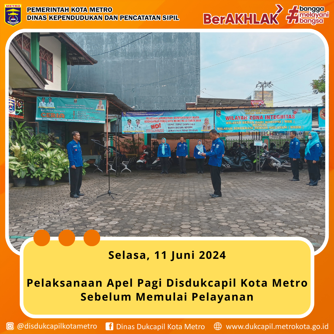 Apel Pagi Dinas Dukcapil Kota Metro