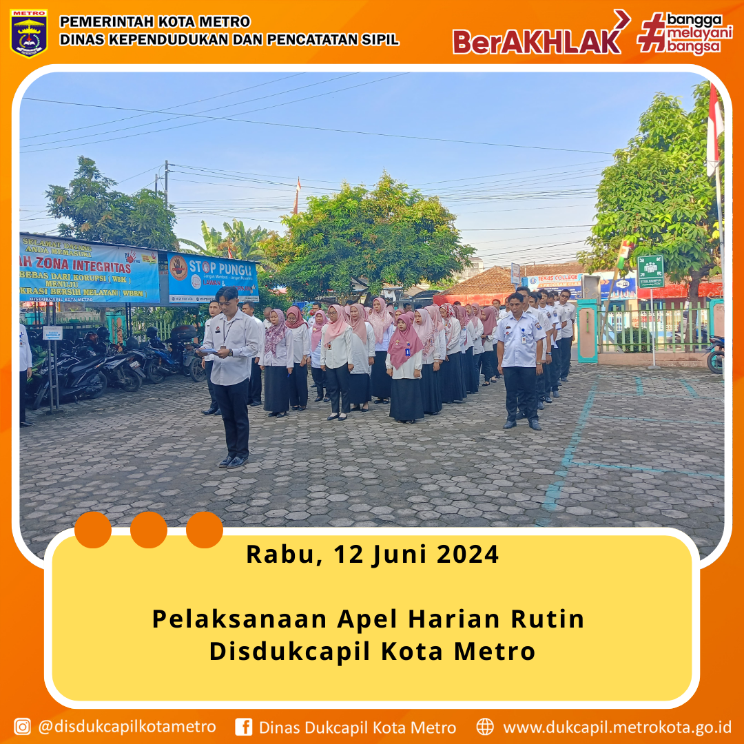 Semangat Melayani, Disdukcapil Kota Metro Gelar Apel Pagi