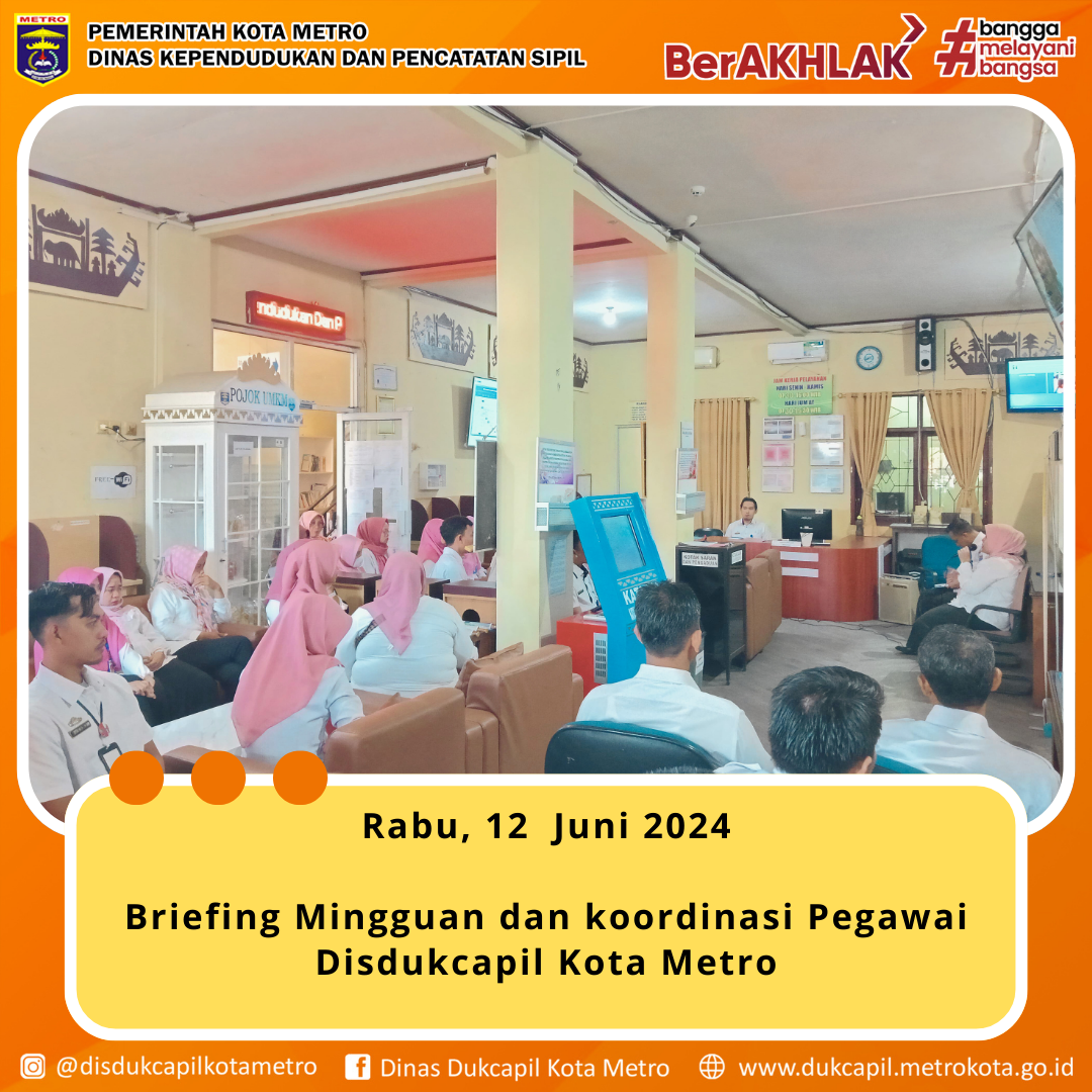 Rapat Koordinasi Mingguan Disdukcapil Metro Bahas Strategi Peningkatan Pelayanan 
