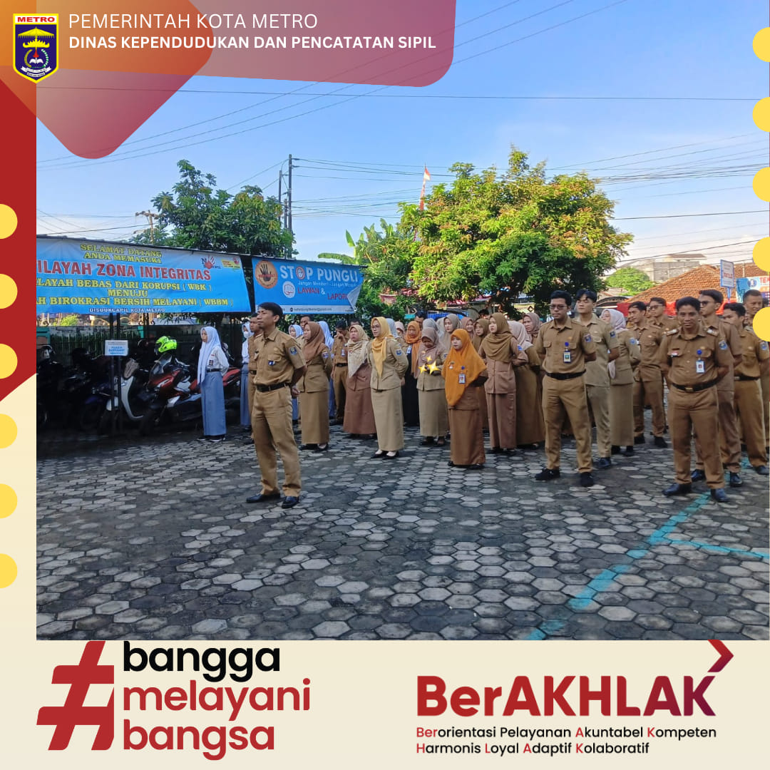 Pelaksanaan Apel Harian Disdukcapil Metro