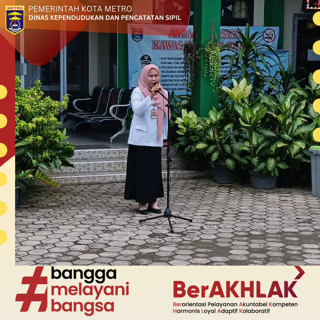 Apel Rutin Dukcapil Metro Sebelum melakukan Pelayanan