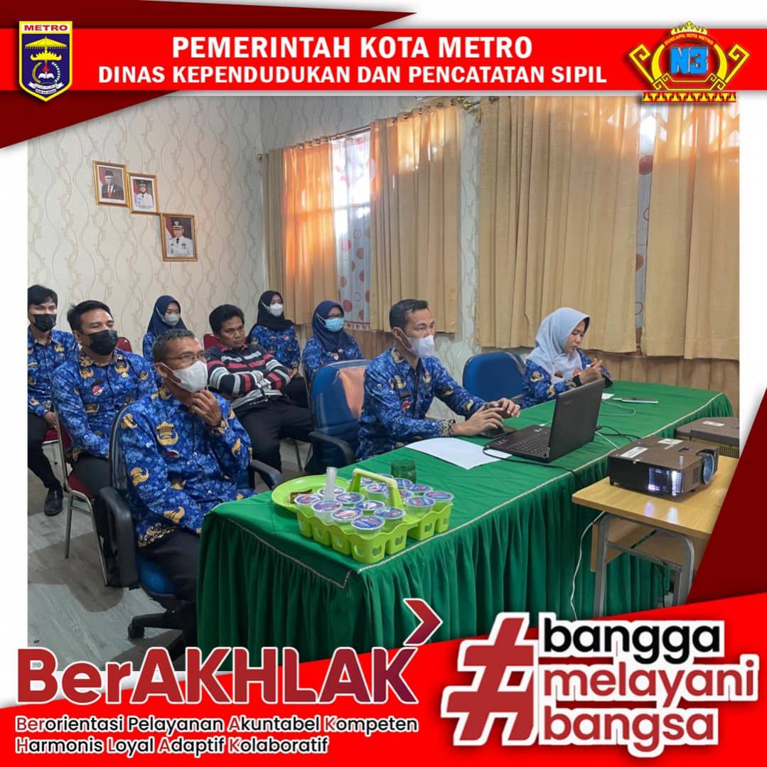 Disdukcapil Kota Metro Mengikuti Zoom Dukcapil Belajar Seri 56