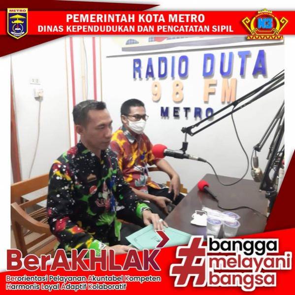 Disdukcapil Kota Metro Menjadi Narasumber Dalam Acara Talkshow