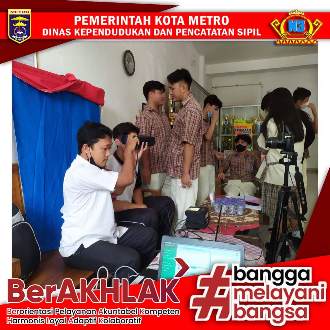 Perekaman KTP-el Keliling , Pembuatan KIA, Pembuatan IKD ke Sekolah se Kota Metro