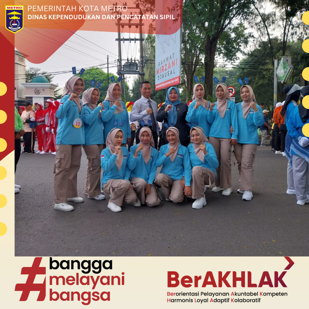 Disdukcapil Kota Metro Mengikuti Lomba Gerak Jalan