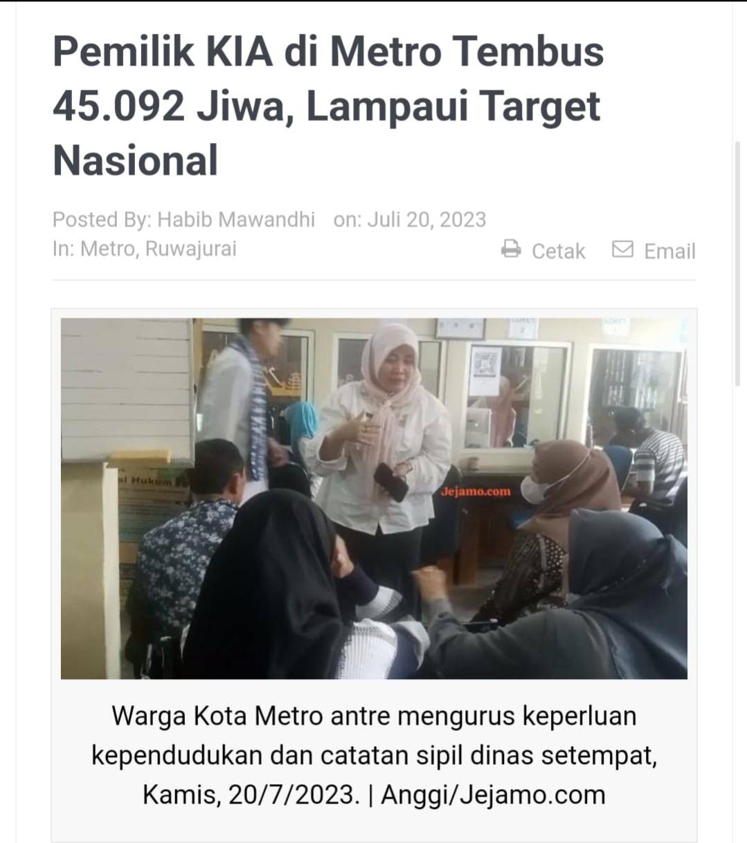 Pemilik KIA di Kota Metro Tembus 45.092 Jiwa, Lampaui Target Nasional