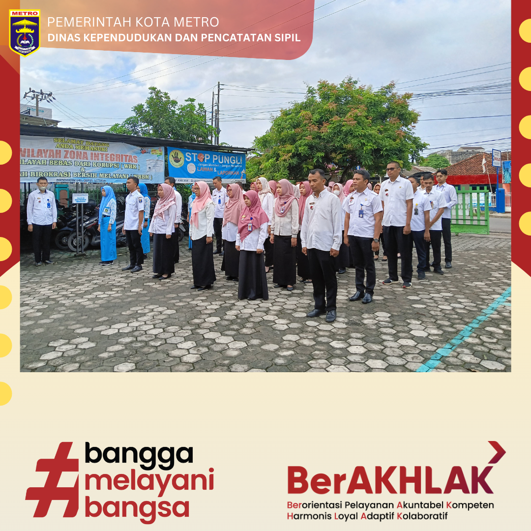Pelaksanaan Apel Harian Disdukcapil Kota Metro
