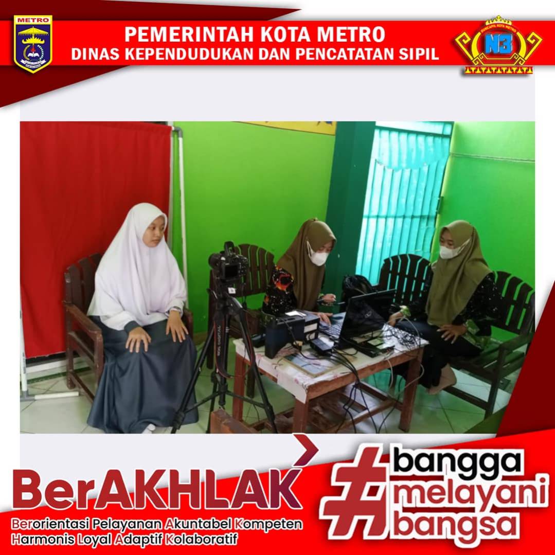 Perekaman KTP-el Keliling dan Pembuatan IKD ke Sekolah se Kota Metro