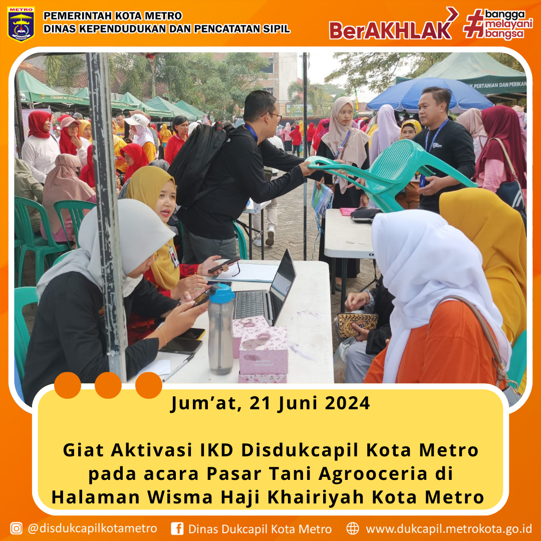 Aktivasi Identitas Kependudukan Digital (IKD) pada acara Pasar Tani Agro Ceria