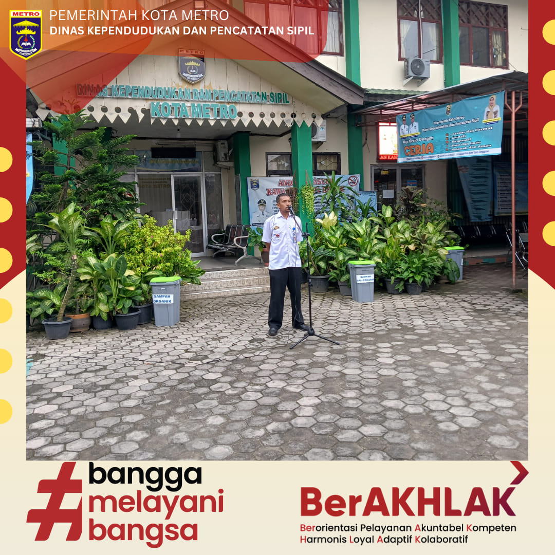 Pelaksanaan Apel Pagi Rutin Dukcapil Metro