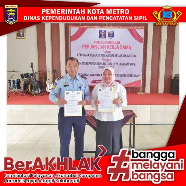 Penandatanganan Perjanjian Kerja Sama dengan LAPAS KELAS II A METRO