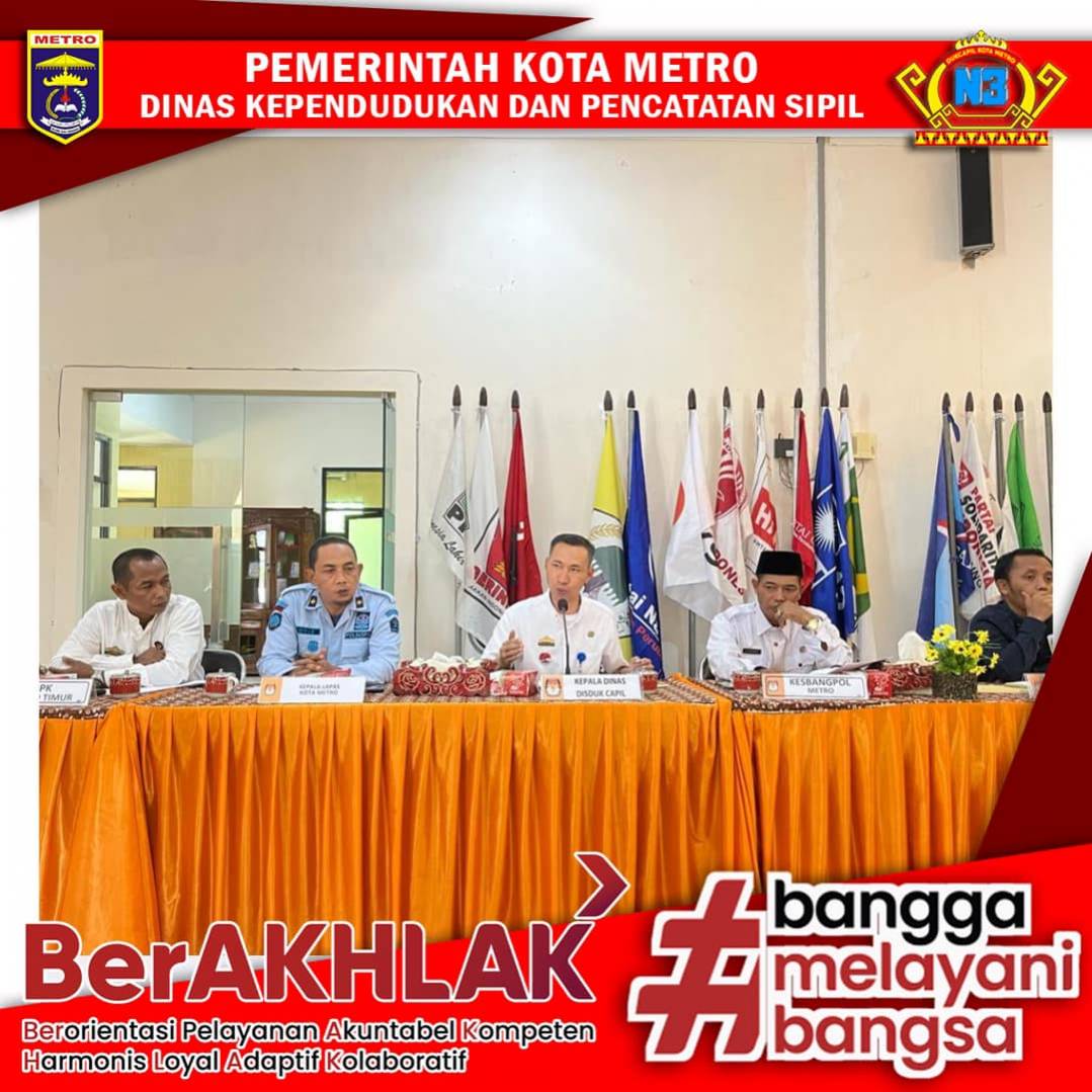 Dinas Dukcapil Kota Metro mengikuti Rapat Tahapan Pemutakhiran Data