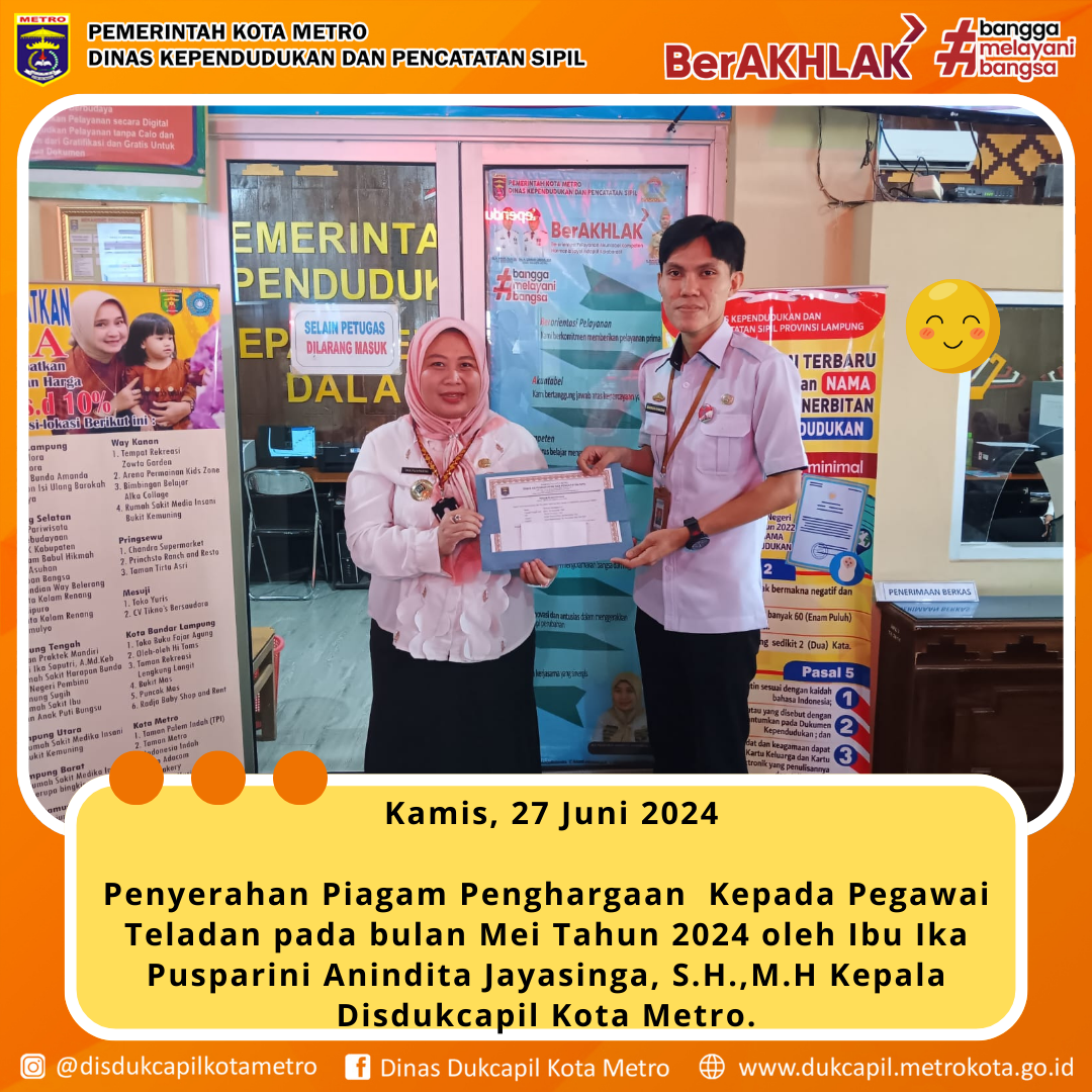 Pegawai Teladan Bulan Mei Tahun 2024