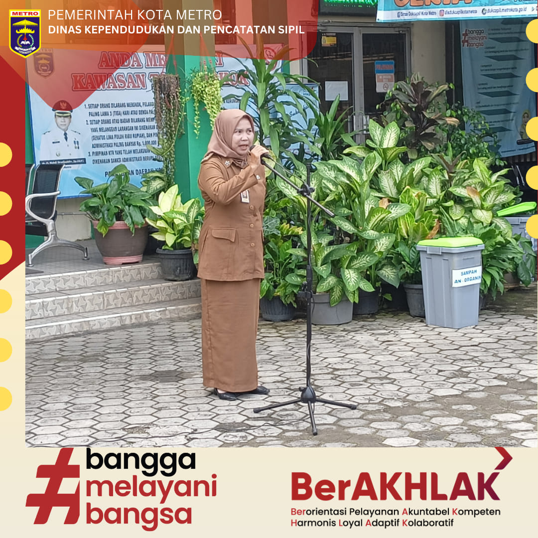 Pelaksanaan Apel Pagi Dukcapil Kota Metro