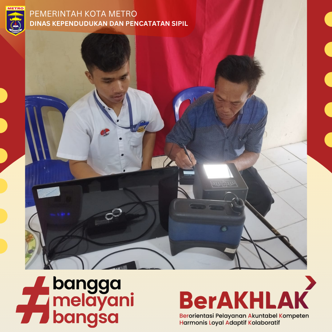 Disdukcapil Kota Metro Jemput Bola Perekaman KTP El dan Aktivasi IKD di Kelurahan Mulyojati