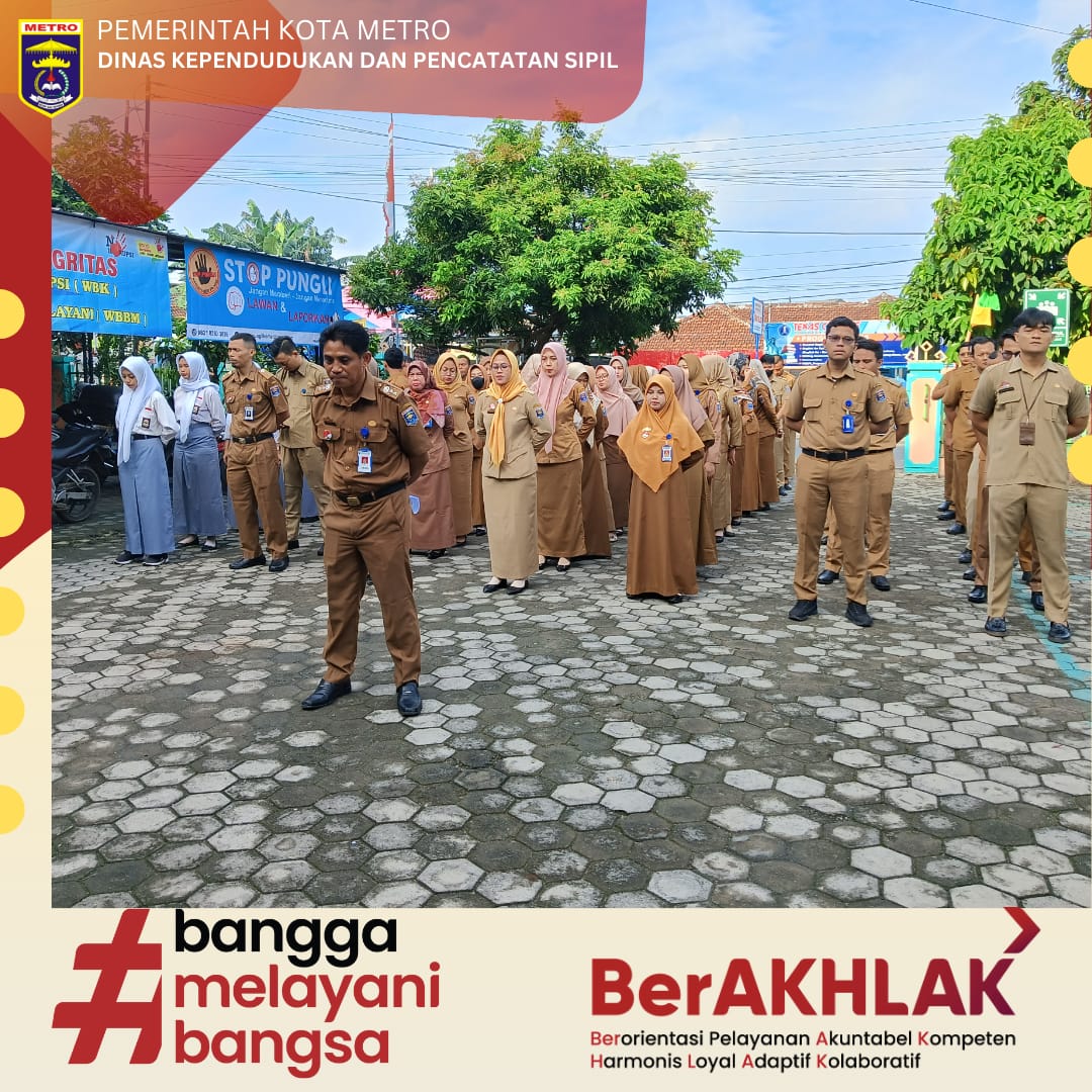 Pelaksanaan Apel Pagi Dukcapil Metro