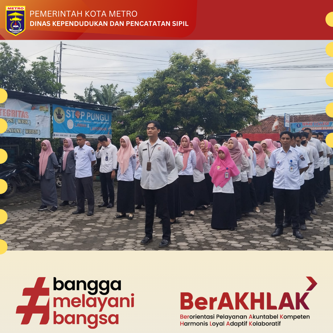 Apel Pagi di Dukcapil Kota Metro Fokus pada Kebersihan Lingkungan Kantor