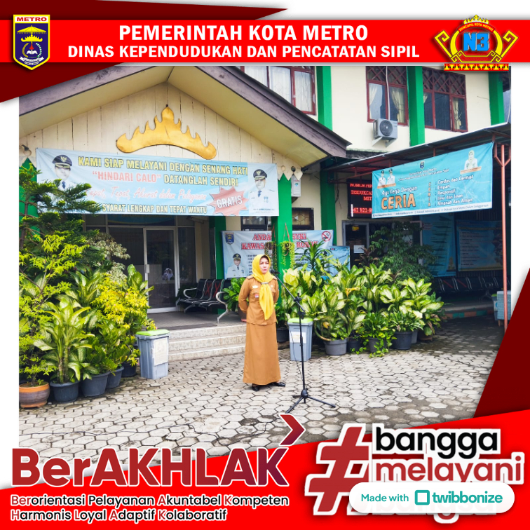 Semangat Berkobar di Pelaksanaan Apel Pagi Disdukcapil Kota Metro
