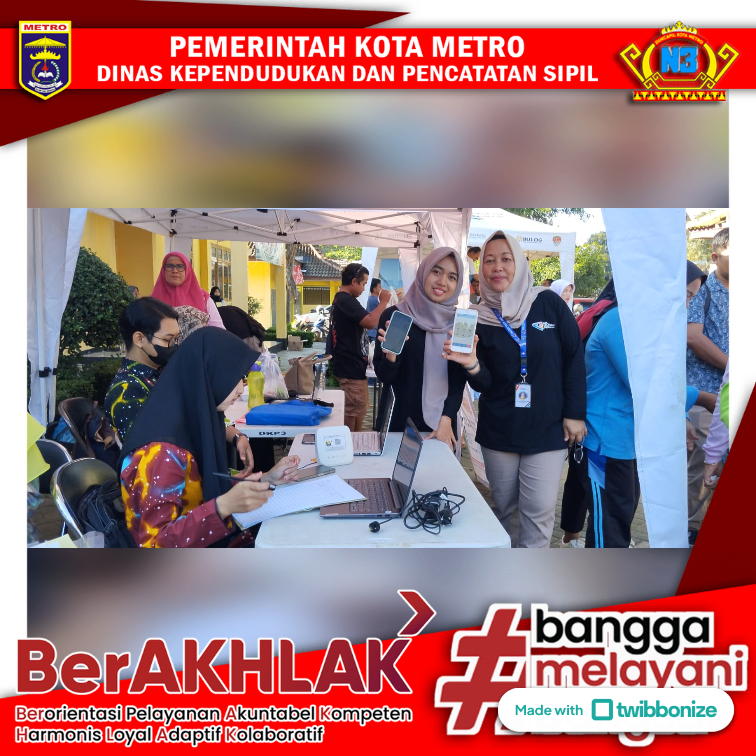 Disdukcapil Kota Metro Aktivasi Identitas Kependudukan Digital di Pasar Tani Agro Ceria