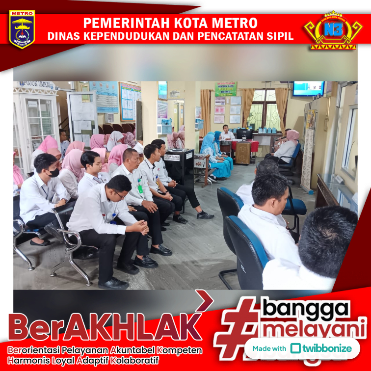 Briefing Pagi Dinamika dan Kekompakan dalam Meningkatkan Pelayanan Disdukcapil Kota Metro