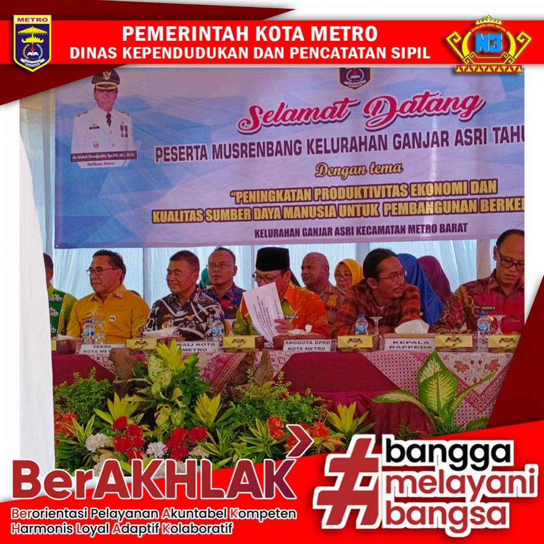 Dinas Dukcapil Kota Metro mengikuti kegiatan Musrenbang Tahun 2023