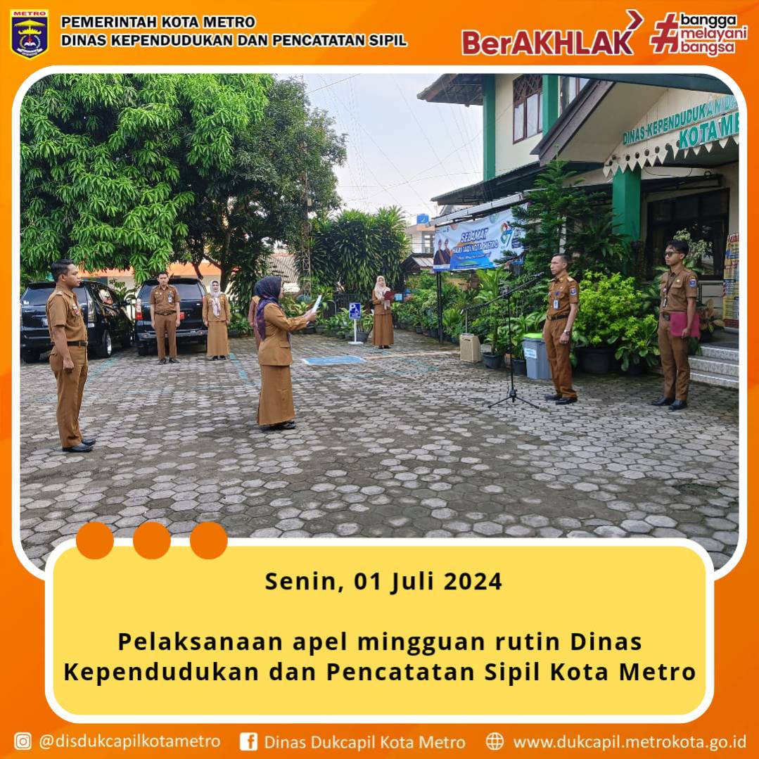 Apel Mingguan Rutin Disdukcapil Kota Metro