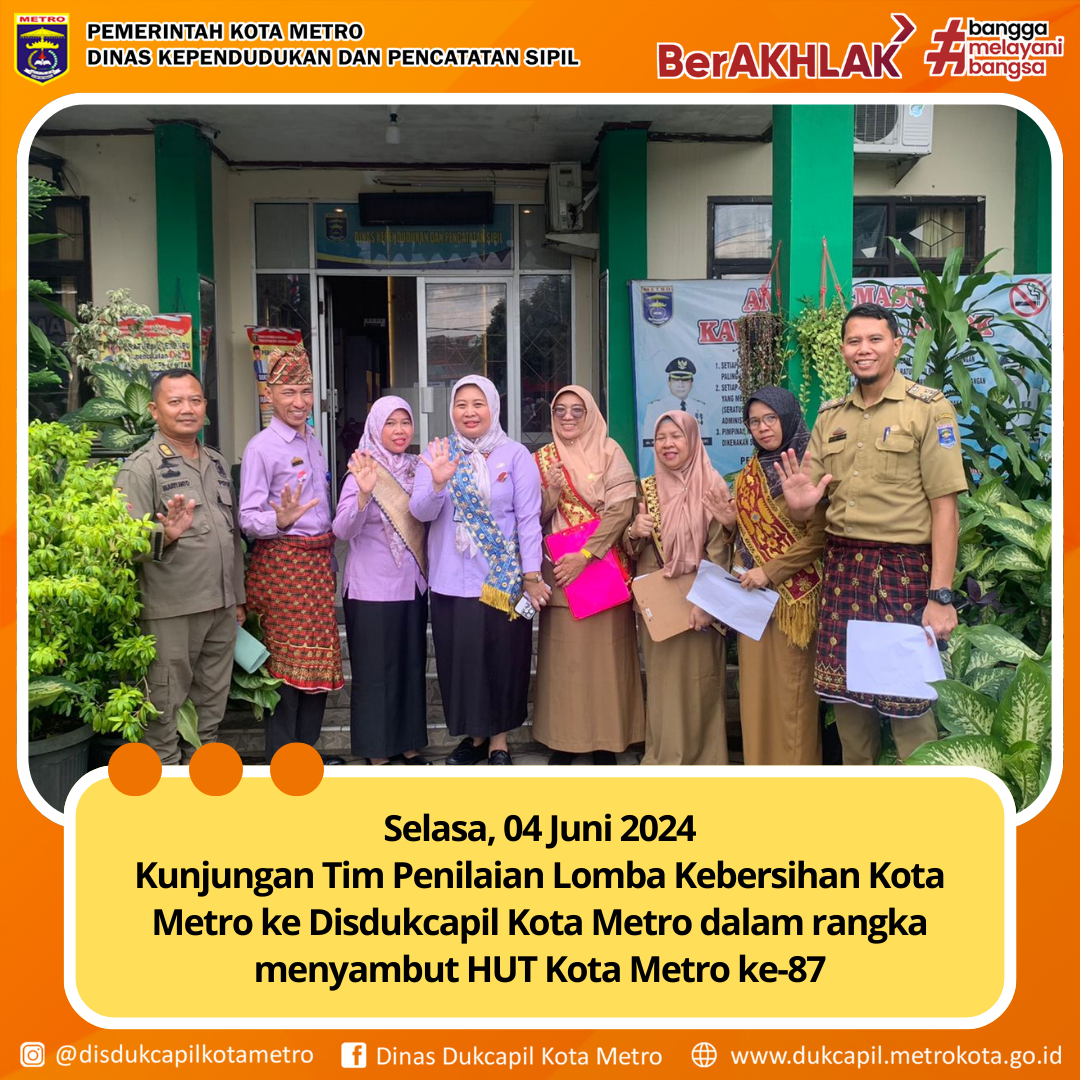 Kunjungan Tim Penilaian Lomba Kebersihan Kota Metro