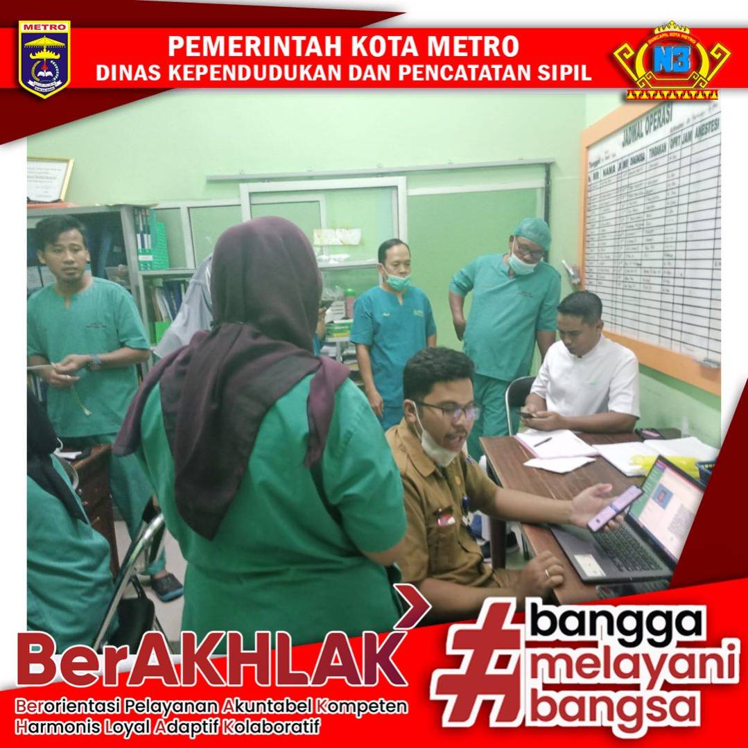 Kegiatan Jemput Bola pelayanan hari ke 9 Pembuatan Identitas Kependudukan Digital (IKD) pada Rumah Sakit Umum Daerah Jenderal Ahmad Yani Kota Metro
