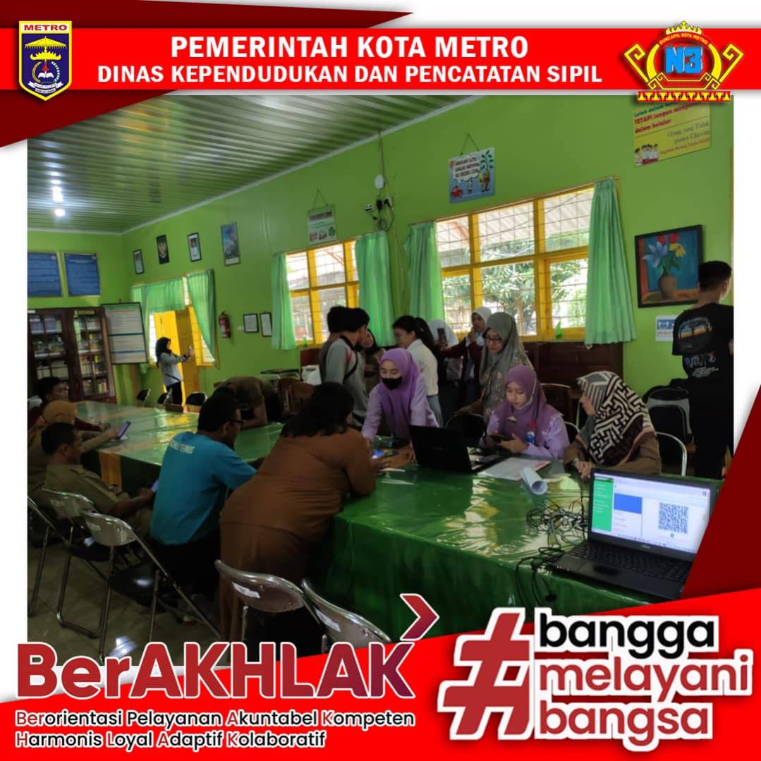 Perekaman KTP-el Keliling , Pembuatan KIA, Pembuatan IKD ke Sekolah se Kota Metro