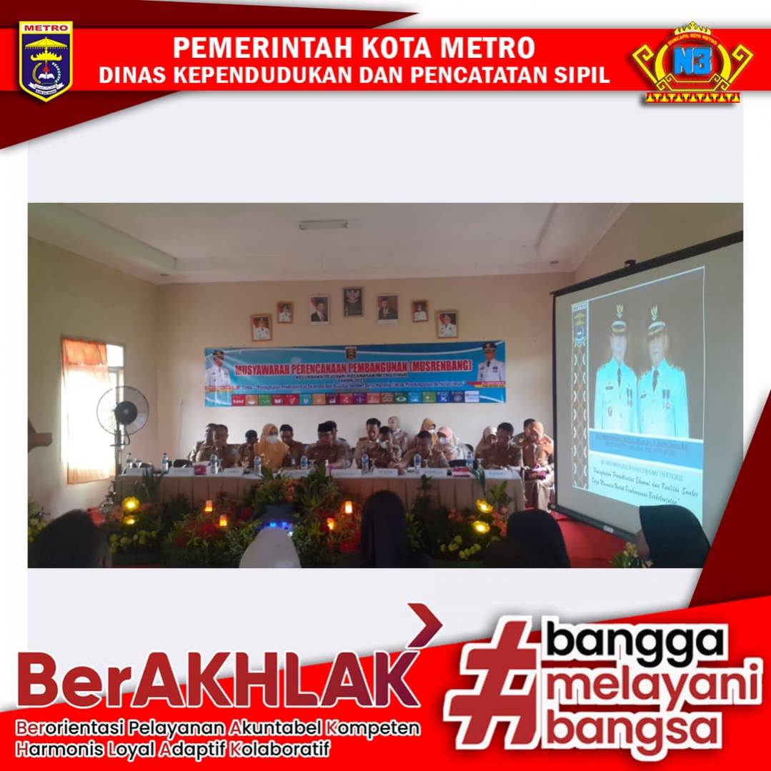 Dinas Dukcapil Kota Metro mengikuti kegiatan Musrenbang Tahun 2023