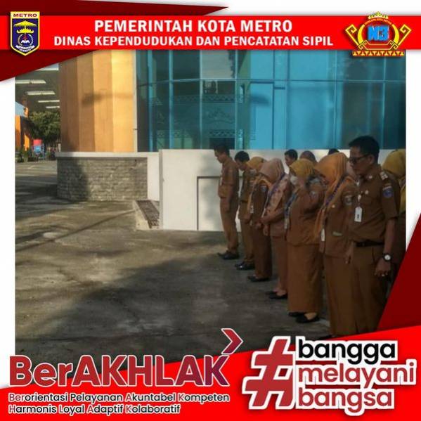 Pelaksanaan Apel Pagi di Mal Pelayanan Publik Kota Metro