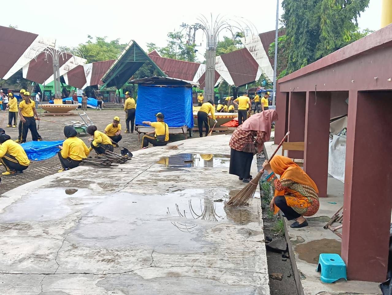 Disdukcapil Kota Metro Ikuti Korve Serentak Se-Indonesia di Lapangan Samber