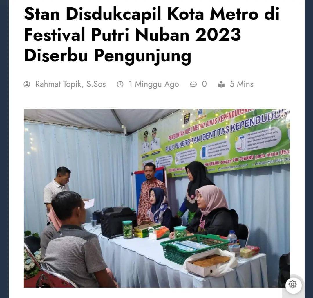 Stan Disdukcapil Kota Metro di Festival Putri Nuban 2023 Diserbu Pengunjung
