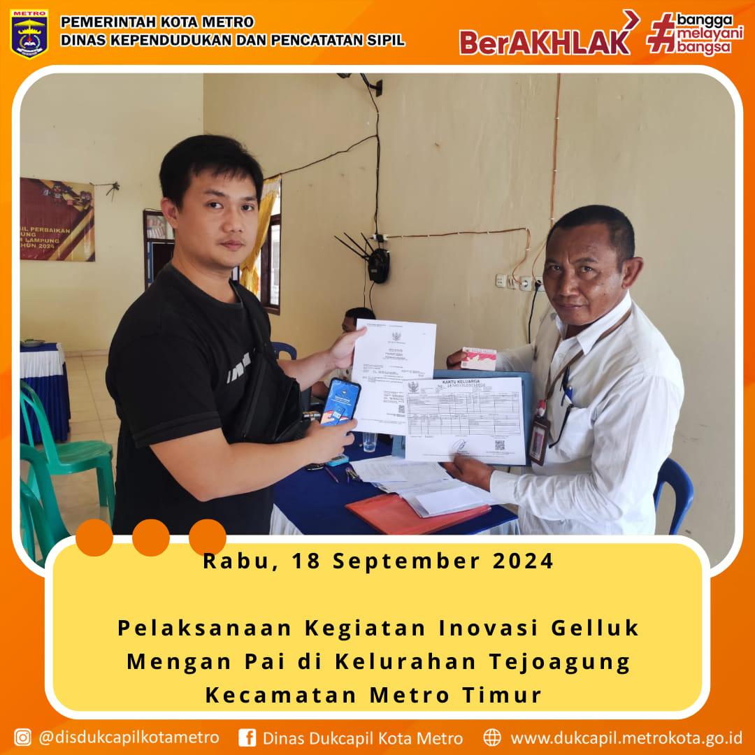 Kegiatan inovasi Gelluk Mengan Pai di Kelurahan Tejoagung