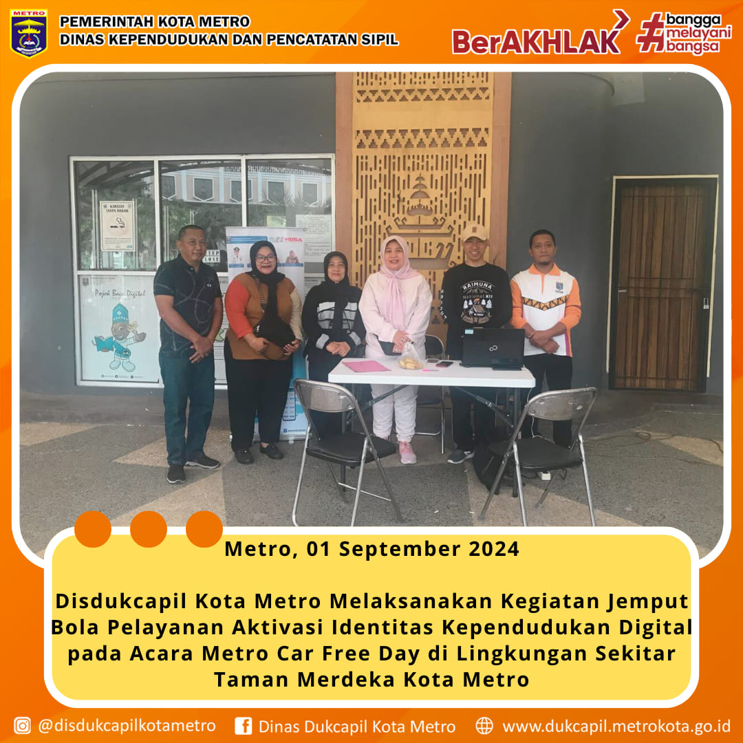 IKD Goes to Car Free Day Disdukcapil Metro Bawa Layanan Digital ke Taman Kota