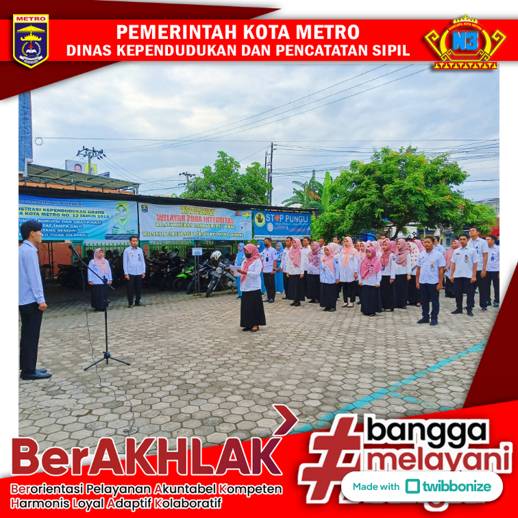 SEMANGAT SOLIDARITAS PEGAWAI DISDUKCAPIL KOTA METRO BERKILAU DALAM APEL HARIAN
