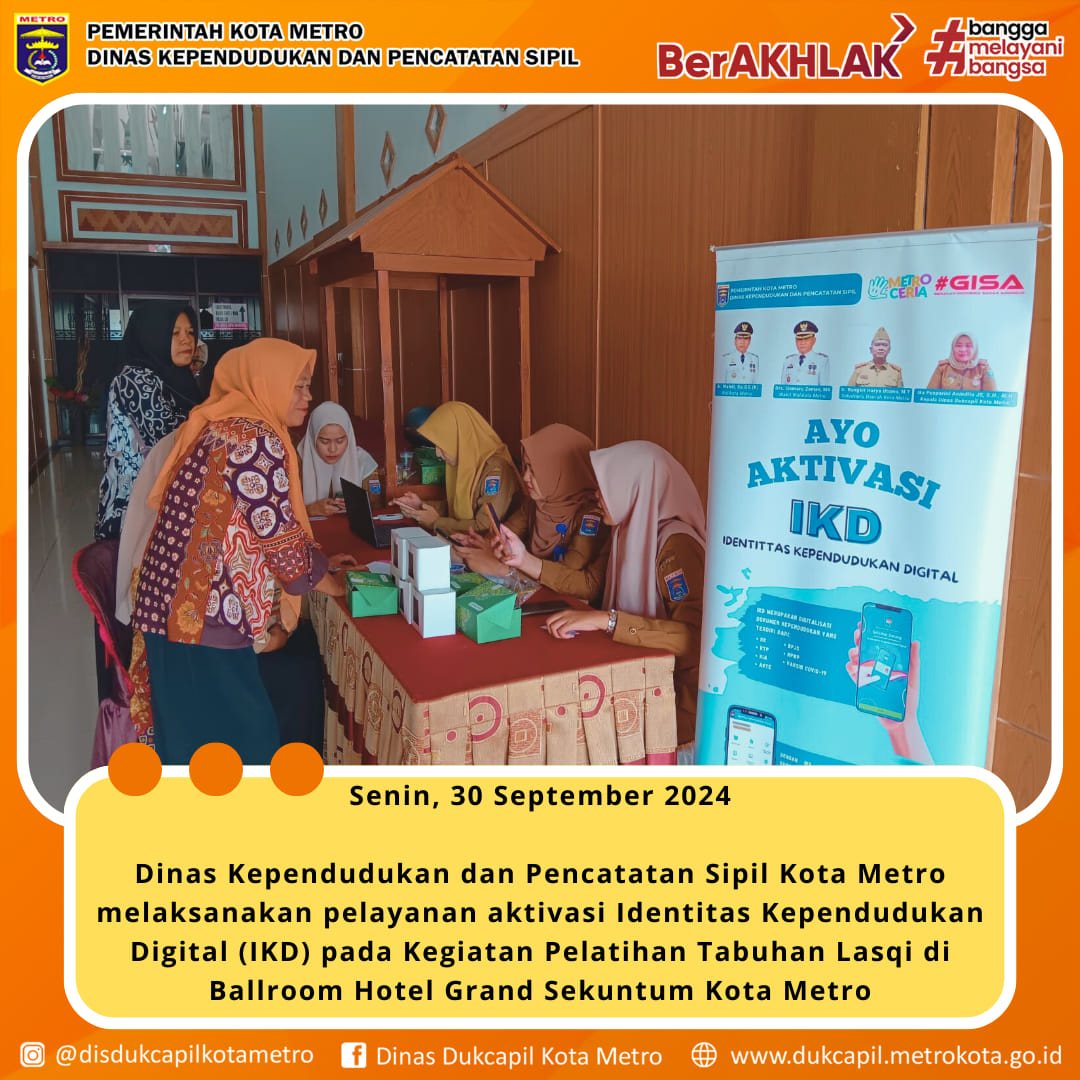 Aktivasi Identitas Kependudukan Digital (IKD) pada acara Pelatihan Tabuhan Lasqi